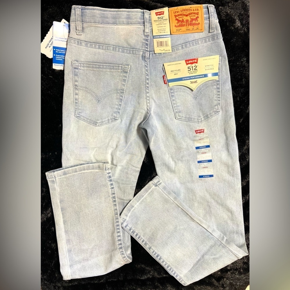 Boy’s Levi's® 512™ Slim Tapered Medium washed Jeans-SZ 10 🩵25/26- NWT - Picture 1 of 13